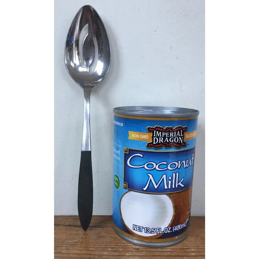 Vtg Mid Century Ecko Eterna Epic Canoe Muffin Black Flatware Serving Spoon 8.25